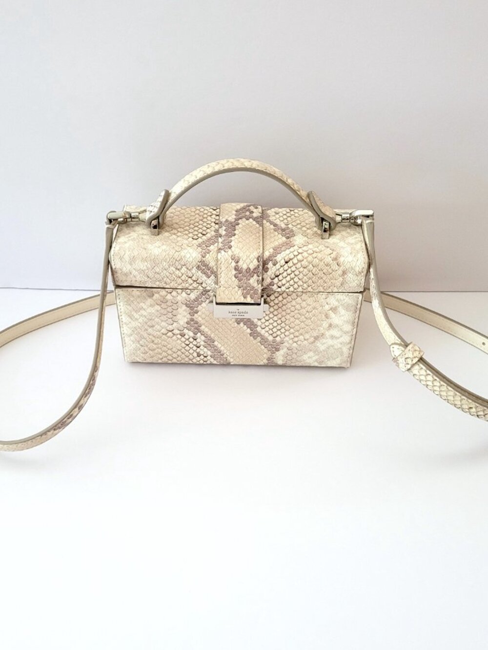 Kate Spade KO537 Heirloom Embossed Snake Vanity Mini Crossbody Top Handle Case